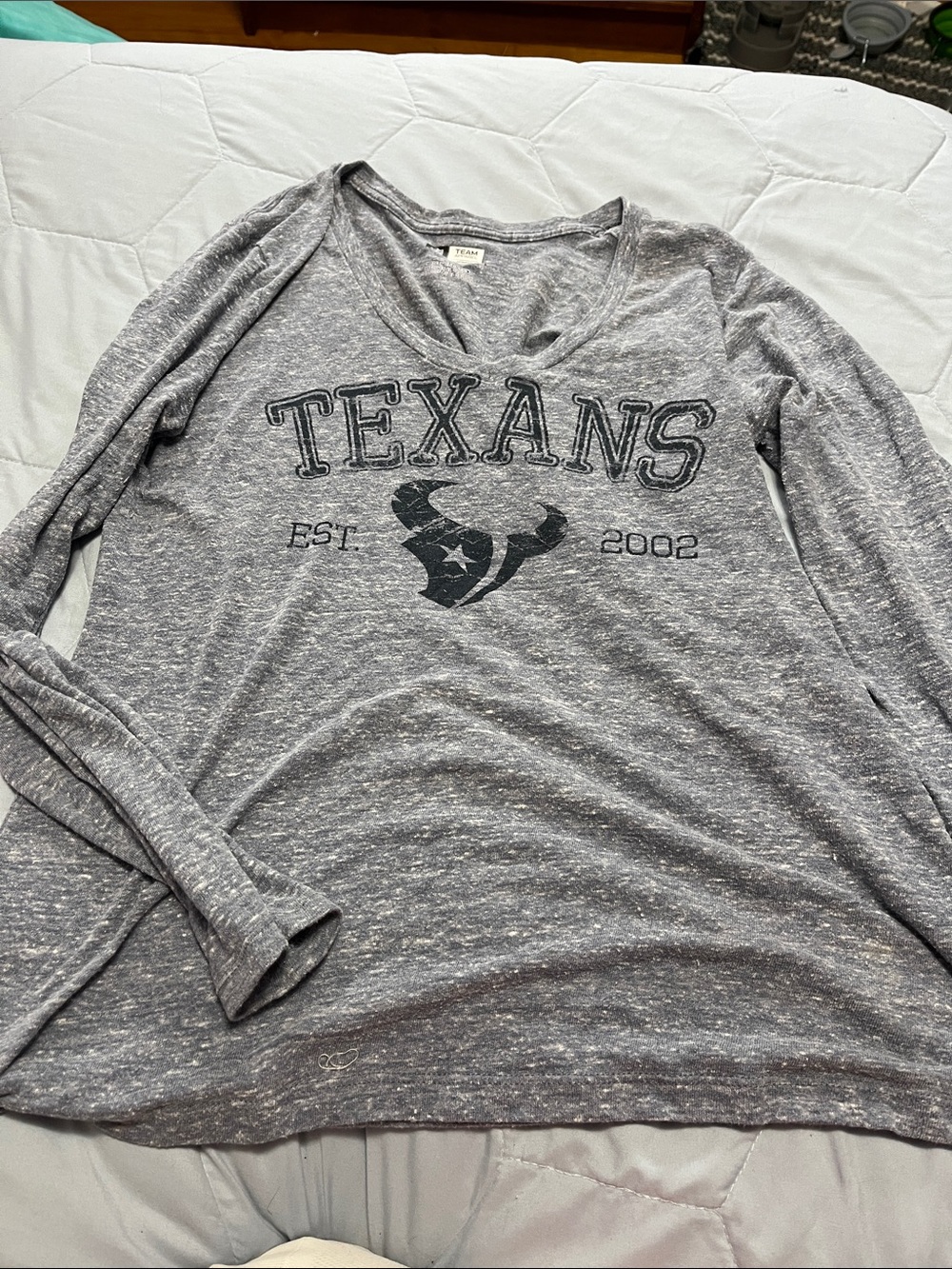 Team Apparel Heather Gray Women's NFL Tee Texans Vintage 2002